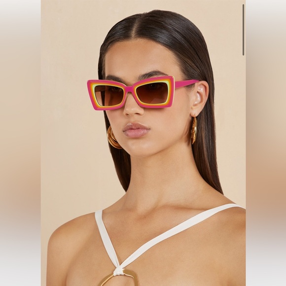 Cult Gaia Zaza Sunglasses Dragonfruit Multicolor Sunnies Chic Fashionable NWT - Picture 9 of 9